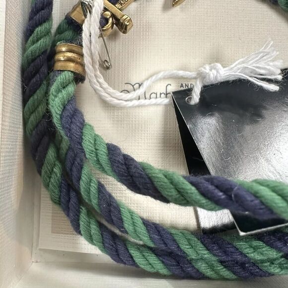Mark & Graham Kiel James Patrick Green & Navy Nautical Cord Bracelet -New w/ Box - Picture 3 of 11